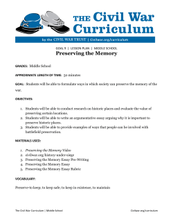 Preserving the Memory