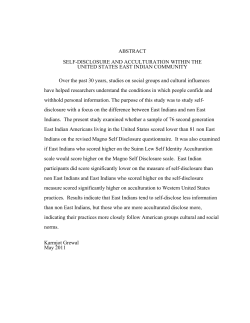 ABSTRACT SELF-DISCLOSURE AND ACCULTURATION WITHIN