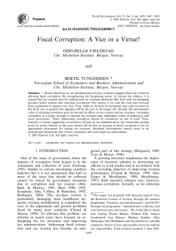 Fiscal Corruption: A Vice or a Virtue?