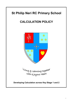 Calculation Policy  - St Philip Neri RC Primary School