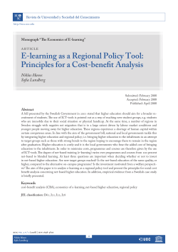 E-learning as a Regional Policy Tool: Principles for a Cost
