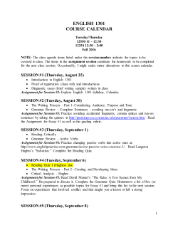 english 1301 course calendar