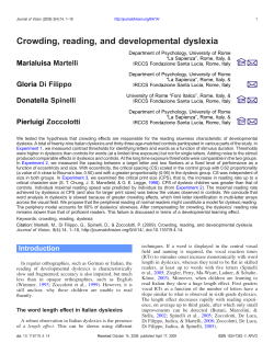 Crowding, reading, and developmental dyslexia
