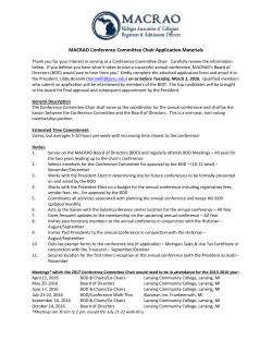 MACRAO Conference Committee Chair Cover Sheet