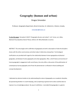 Geography (human and urban)