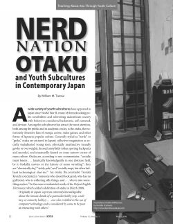Nerd Nation: Otaku and Youth Subcultures in Contemporary Japan