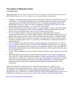 The Origins of Affirmative Action