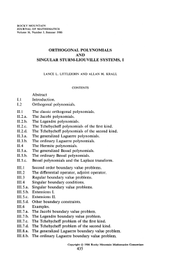 orthogonal polynomials and