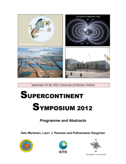 SUPERCONTINENT SYMPOSIUM 2012