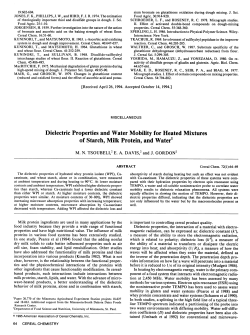 Dielectric Properties and Water Mobility for Heated Mixtures of