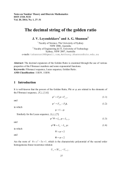 The decimal string of the golden ratio