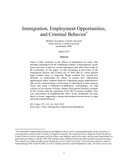 Immigration, Employment Opportunities, and Criminal Behavior