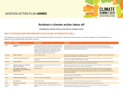 AVIATION ACTION PLAN ANNEX Aviation`s climate action takes off