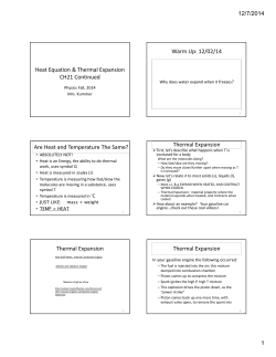 Thermal Expansion Ther - Van Buren Public Schools