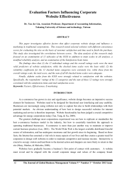 Evaluation Factors Influencing Corporate Website