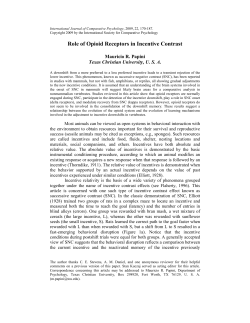 Role of Opioid Receptors in Incentive Contrast