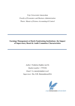 Earnings Management at Dutch Fundraising Institutions