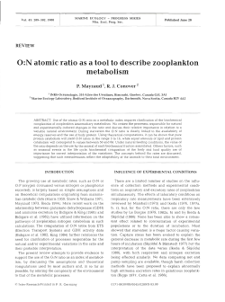 0:N atomic ratio as a tool to describe zooplankton metabolism