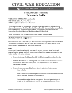 Chancellorsville 360 Educator`s Guide