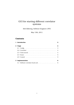 GUI for starting different correlator systems