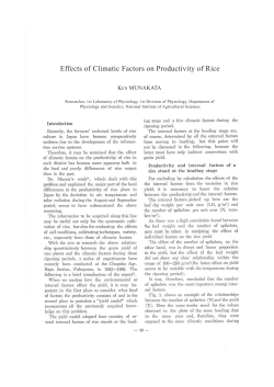 Effects of Climatic Factors on Productivity of Rice