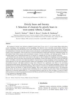 Grizzly bears and forestry I. Selection of clearcuts by grizzly bears in