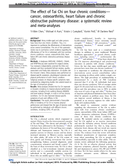 The effect of Tai Chi on four chronic conditions