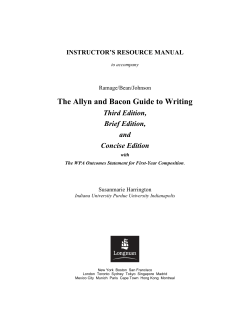 The Allyn and Bacon Guide to Writing
