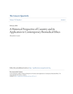 A Historical Perspective of Casuistry and its Application to