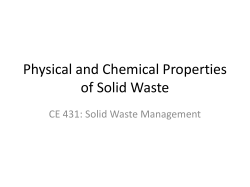 Physical and Chemical Properties of Solid Waste