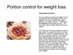 Portion control for weight loss