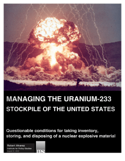 Managing the Uranium-‐233 Stockpile of the United States 1