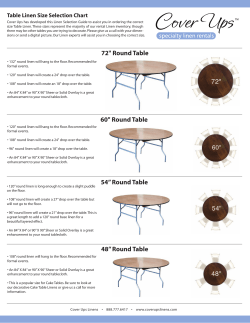 Table Linen Size Selection Chart
