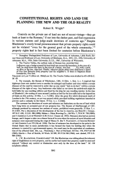 Constitutional Rights and Land Use Planning: The New and the Old