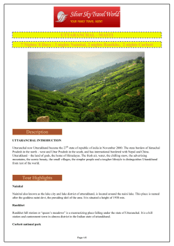 3 nights Nainital, 2 nights Ranikhe, 2 nights Corbett