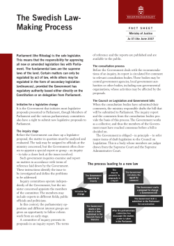 The Swedish Law- Making Process