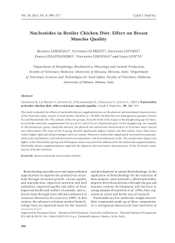 Nucleotides in Broiler Chicken Diet: Effect on Breast Muscles Quality