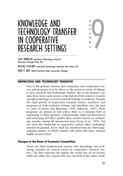 Knowledge and Technology Transfer in cooperaTive research
