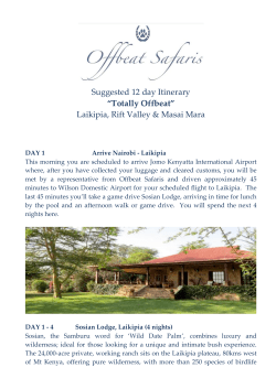 Suggested(12(day(Itinerary(( &ldquo;Totally!Offbeat&rdquo;!! Laikipia,(Rift(Valley