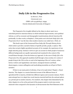 Daily Life in the Progressive Era