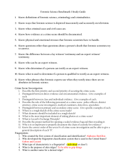 Forensic Science Study Guide Chapter 14: Fingerprinting