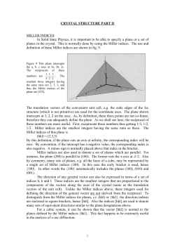 CRYSTAL STRUCTURE PART II