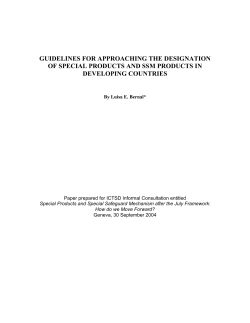 paper on special products and special safeguard mechanism