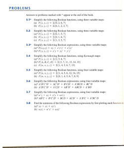 Simplify the following Boolean functions, using