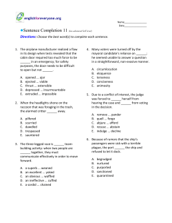 Sentence Completion 11 (low-advanced SAT level)