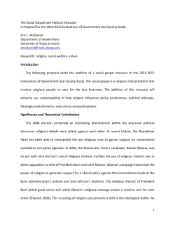 The Social Gospel and Political Attitudes A Proposal for the 2010