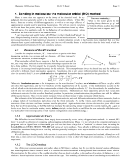 4. Bonding in molecules: the molecular orbital (MO) method