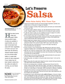Make Salsa Safely With These Tips