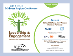 CUPA-HR Mary Ann Wersch Premier Partners: Sponsors