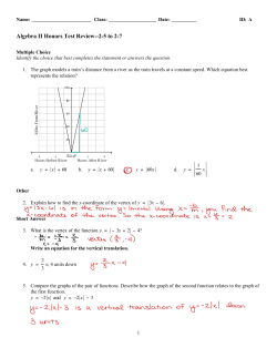 Algebra II Honors Test Review--2-5 to 2-7